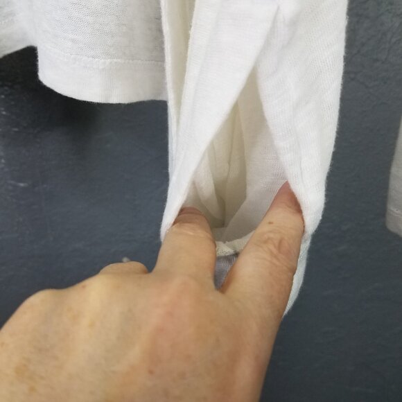 J. Jill Love Linen Cardigan Women's Petite L Sweater Open Front White Pockets - Picture 2 of 13